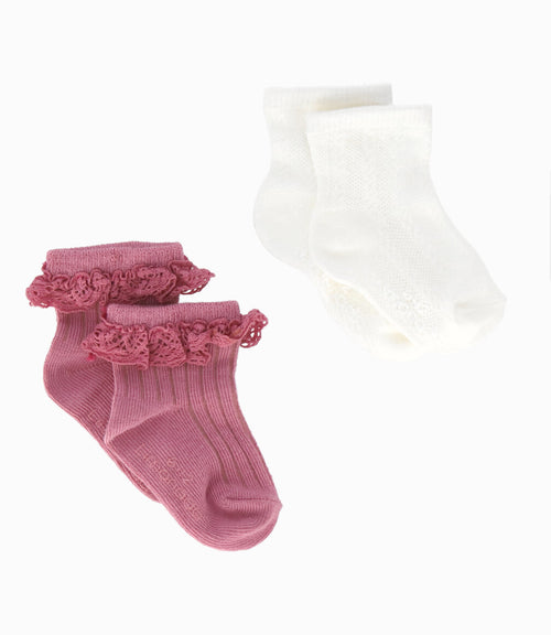 Pack calcetín recién nacida 2 pares 0-6 meses / Blanco