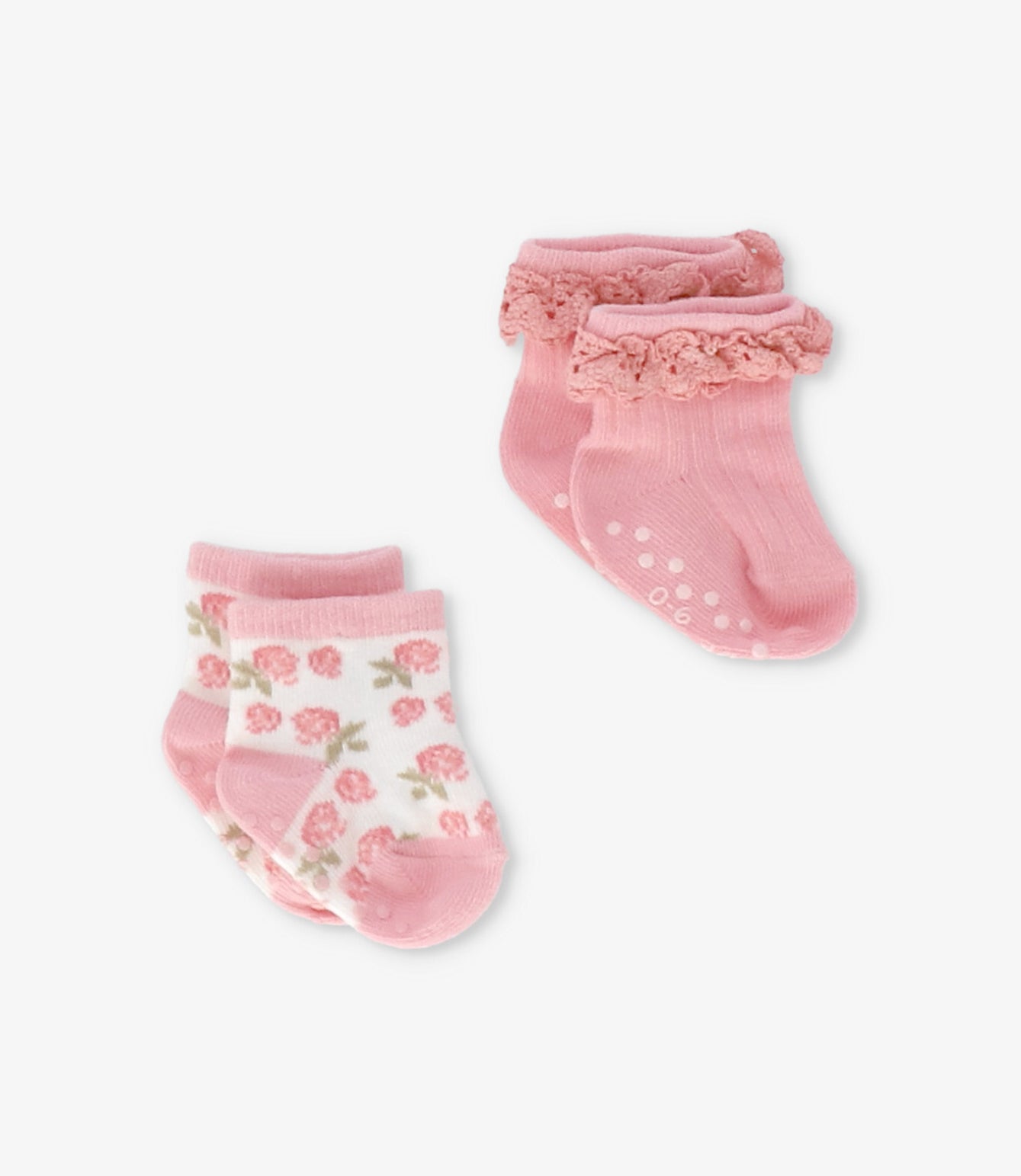 Pack calcetín recién nacida 2 pares 0-6 meses / Rosado