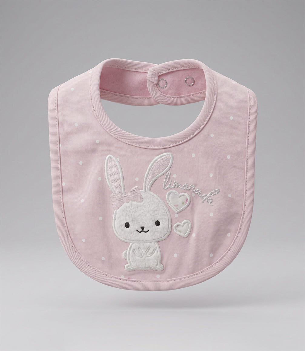 Babero recién nacida de conejo Talla única / Rosado