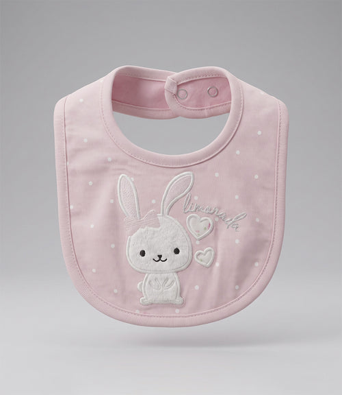 Babero recién nacida de conejo Talla única / Rosado