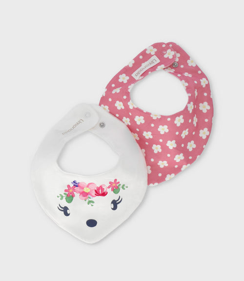 Pack babero recién nacida 2 unidades Talla única / Coral