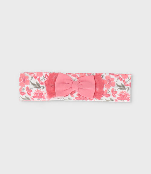 Cintillo tela recién nacida con lazo Talla única / Coral
