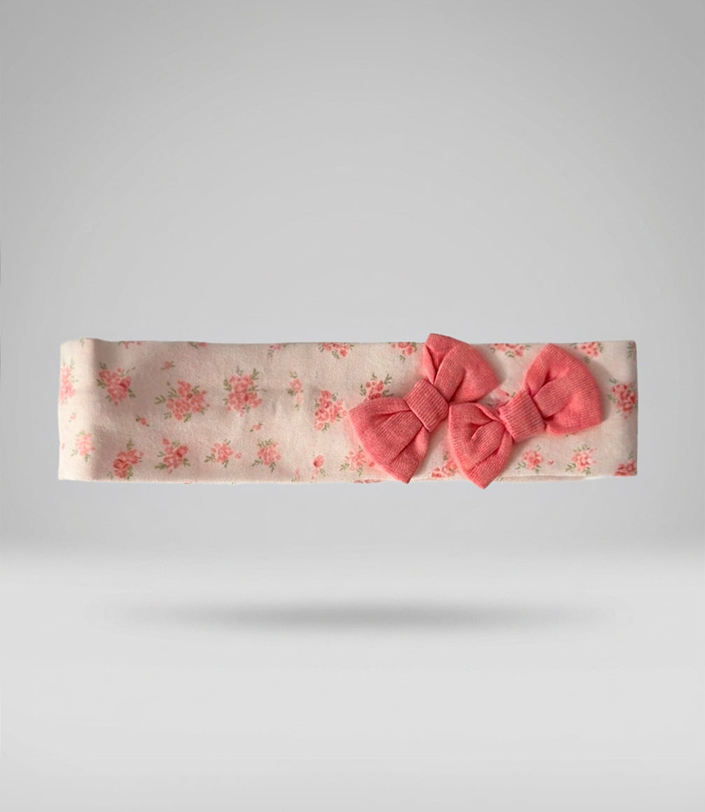 Cintillo de tela recién nacida con flores Talla única / Coral