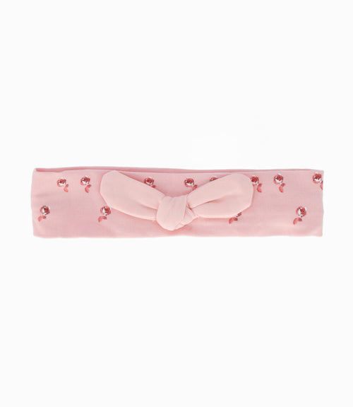 Cintillo recién nacida con lazo Talla única / Palo Rosa