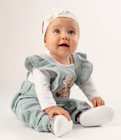 Jardinera recién nacida acolchada con oso