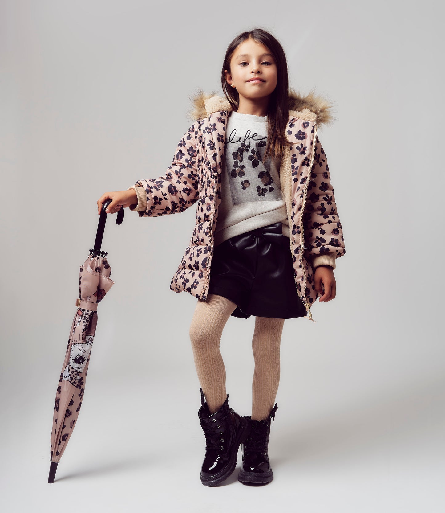 Paraguas niña animal print