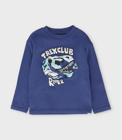 Polera niño t-rex 2 años / Azul