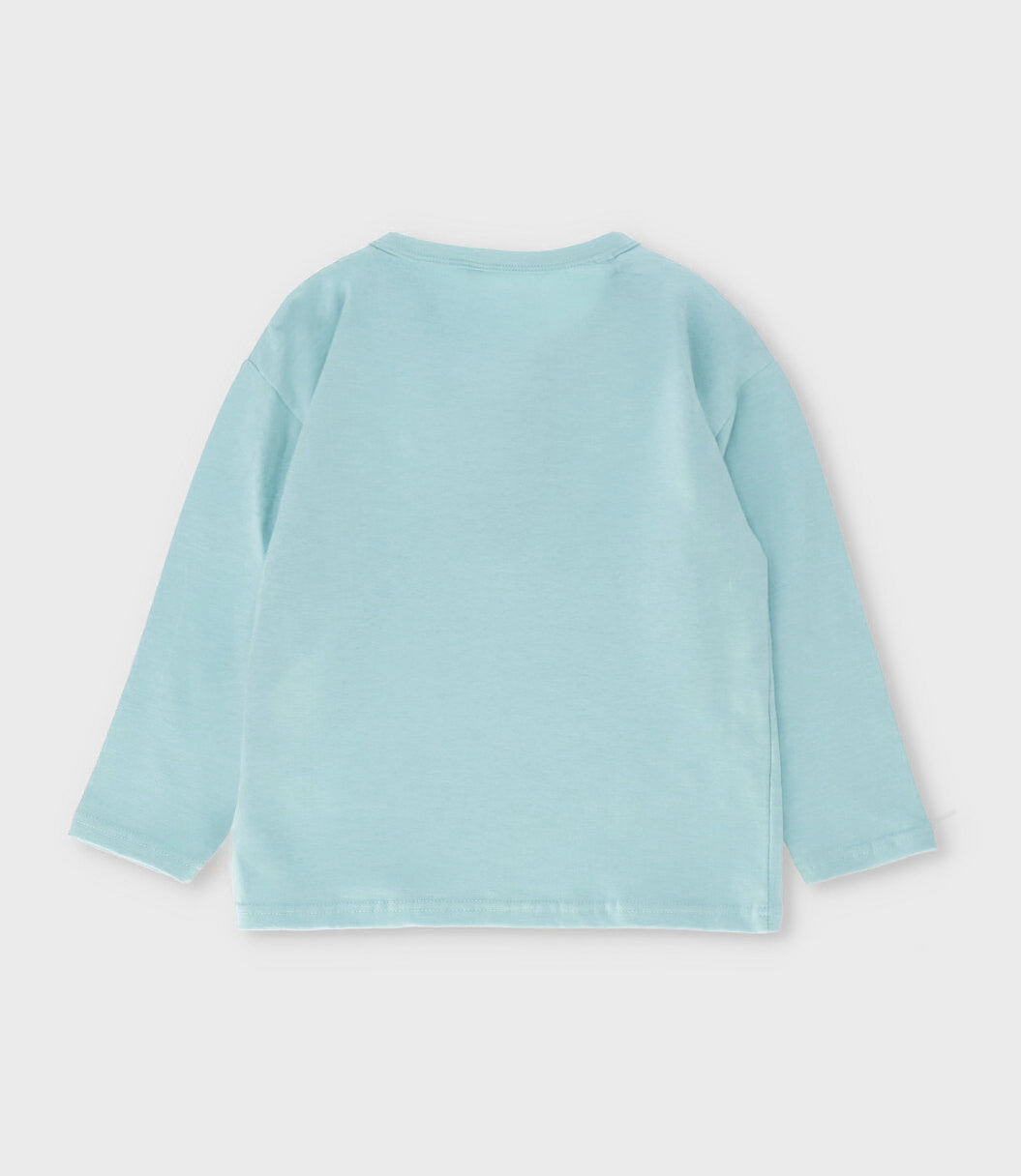 Polera niño con dinosaurio 2 años / Celeste