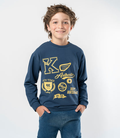 Polera niño estampada