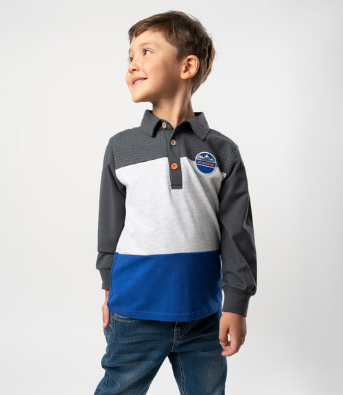 Polera niño con cuello 2 años / Azul