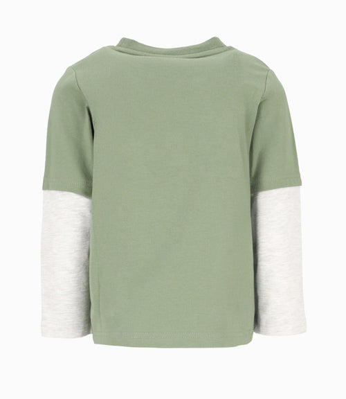 Polera niño con lobo 2 años / Verde