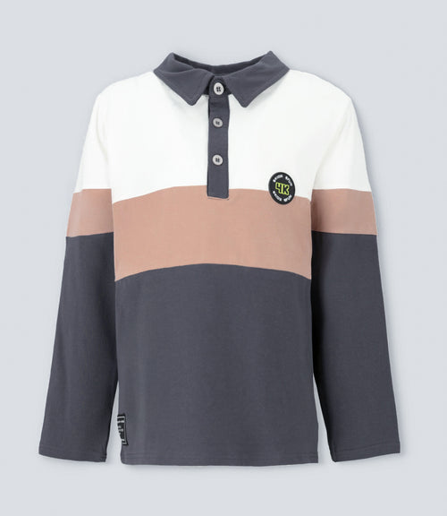 Polera niño tricolor 2 años / Gris