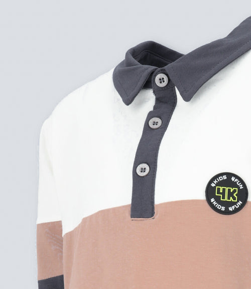 Polera niño tricolor 2 años / Gris