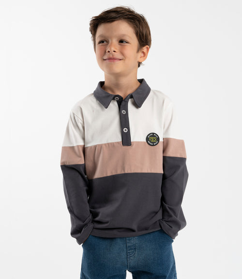 Polera niño tricolor
