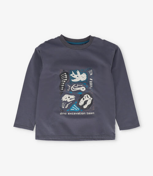 Polera niño dino team 2 años / Gris