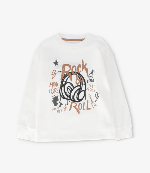 Polera niño rock & roll 2 años / Blanco