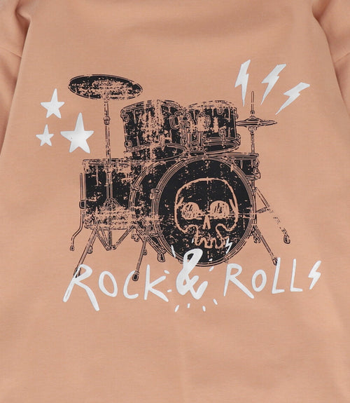 Polera niño rock & roll 2 años / Café
