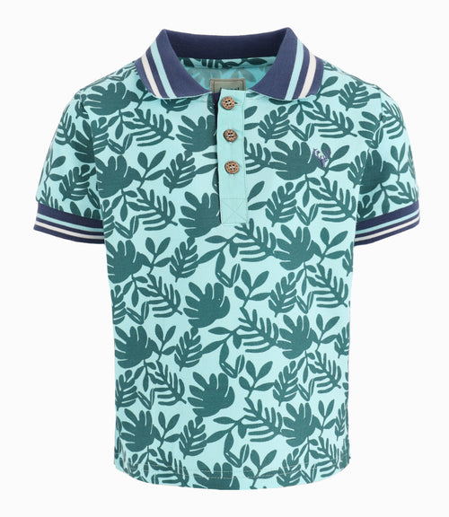 Polera Niño Con Cuello Turquesa 2 años / Turquesa