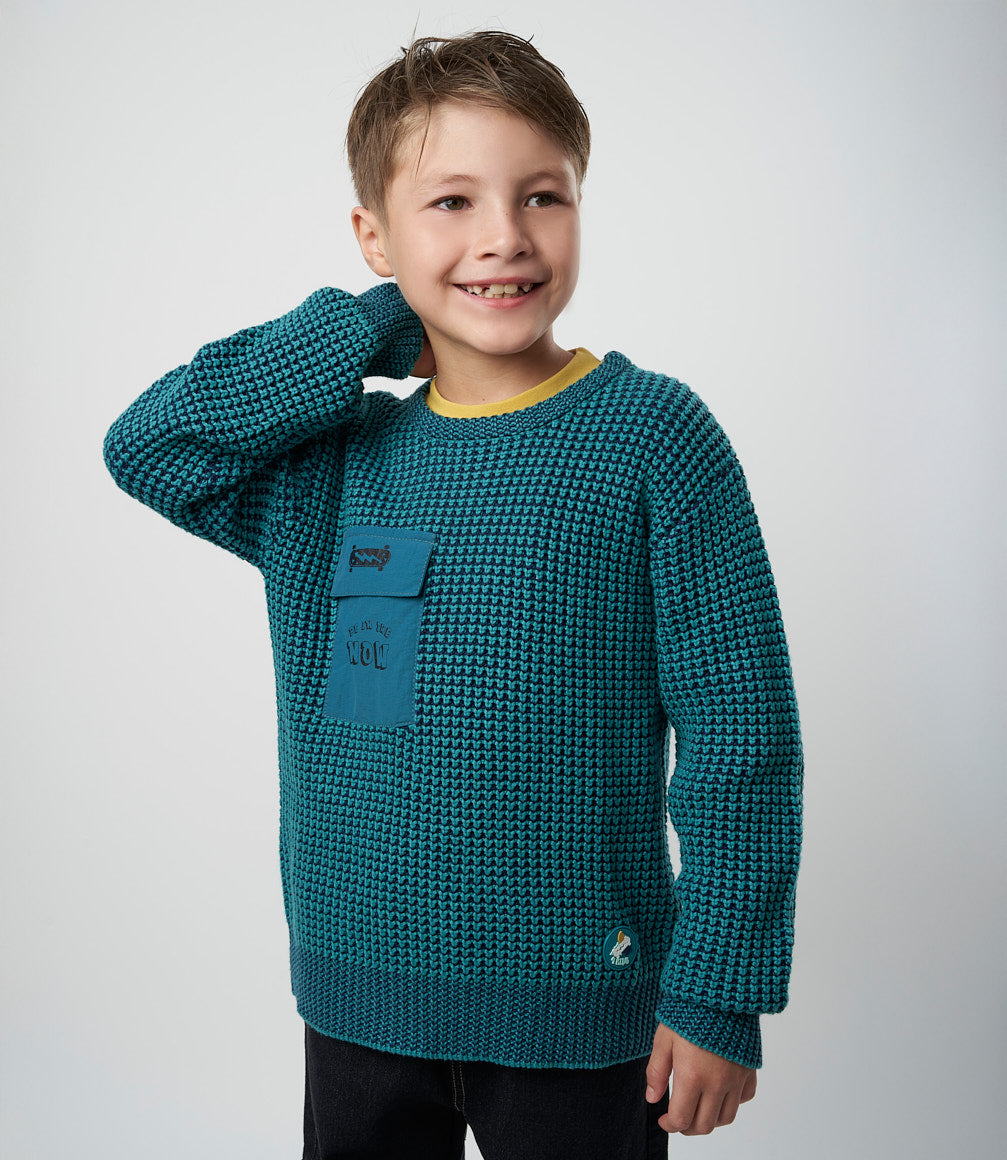 Chaleco niño con bolsillo 2 años / Petróleo