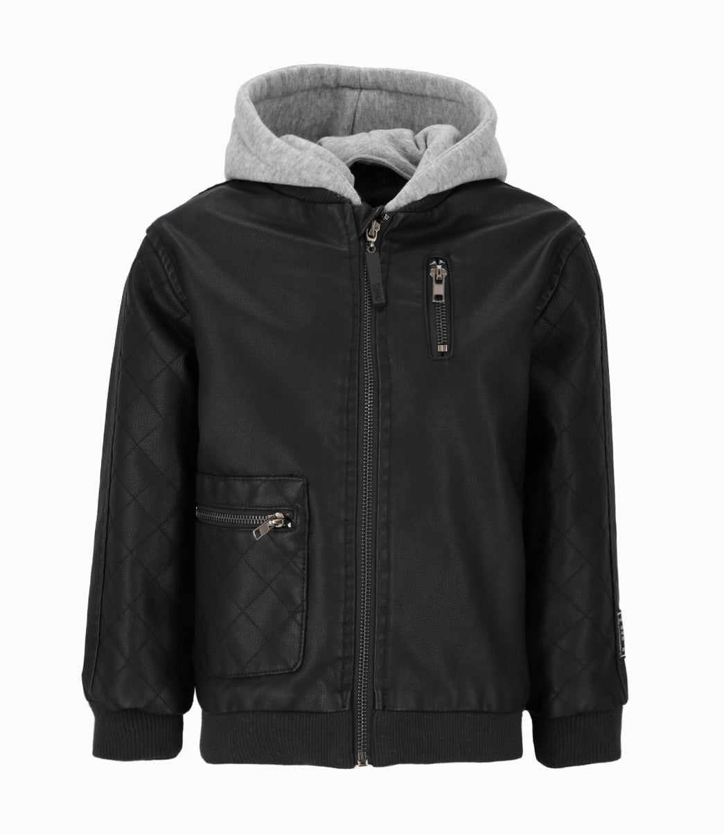 Chaqueta niño de cuero 2 años / Negro