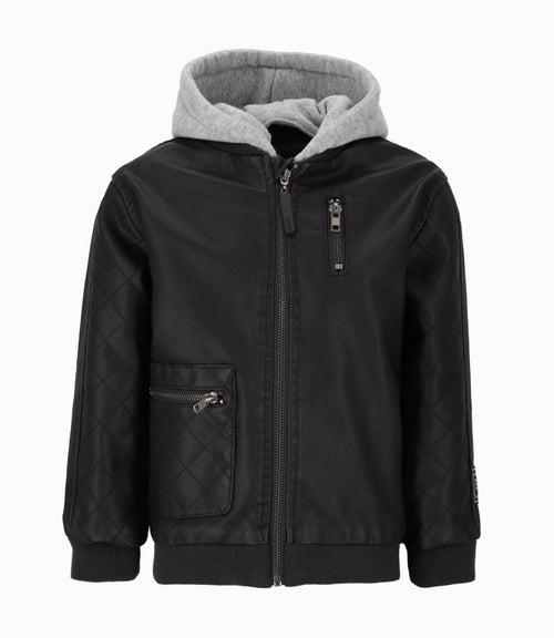 Chaqueta niño de cuero 2 años / Negro