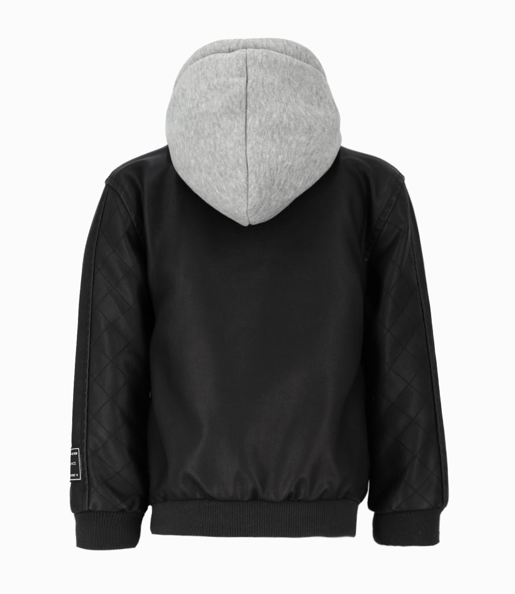 Chaqueta niño de cuero 2 años / Negro