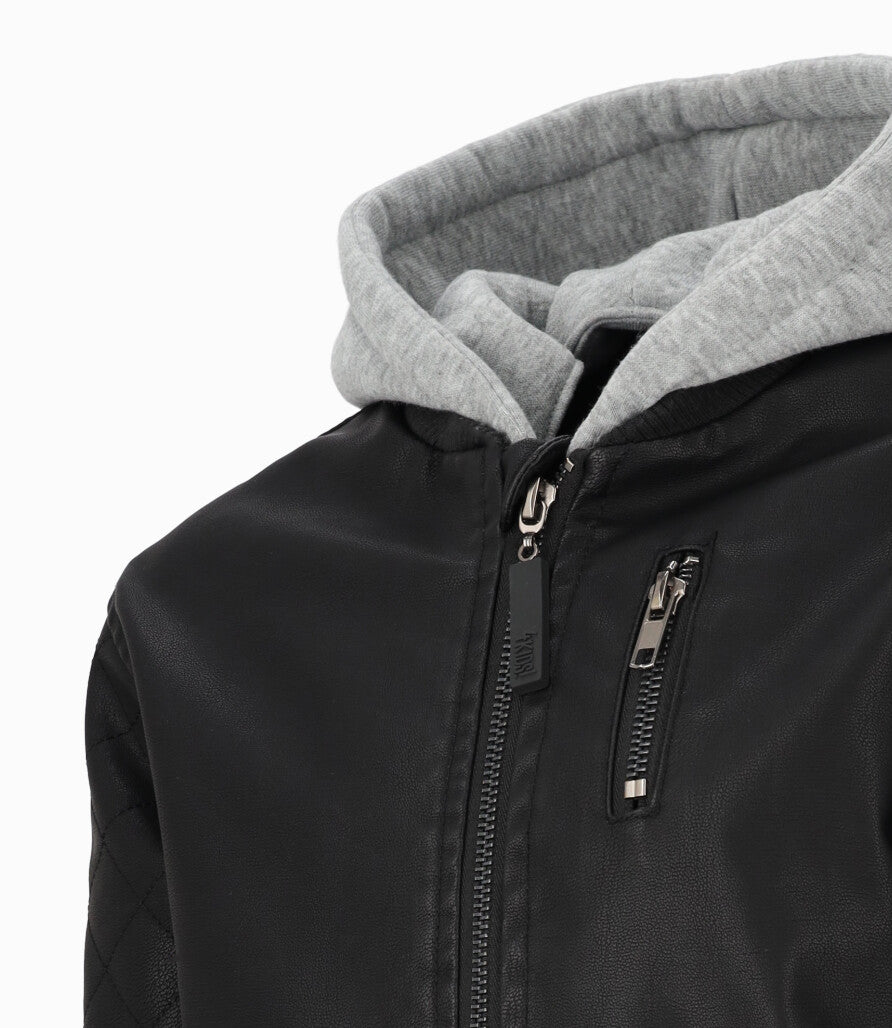 Chaqueta niño de cuero 2 años / Negro