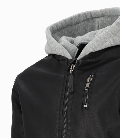 Chaqueta niño de cuero 2 años / Negro