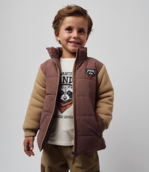 Chaqueta niño acolchada 2 años / Café