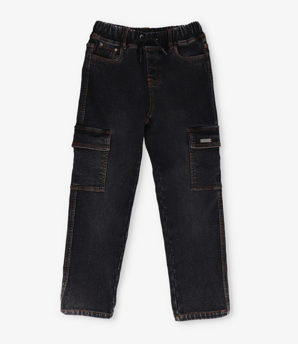Jeans niño cargo con forro interno