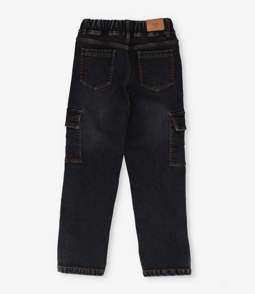 Jeans niño cargo con forro interno