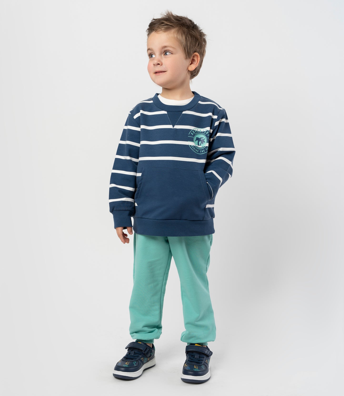 Buzo niño con rayas 2 años / Azul