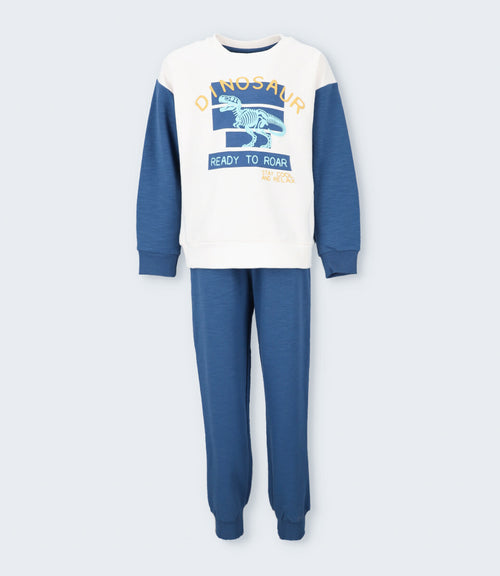 Buzo niño con dinosaurio 2 años / Azul