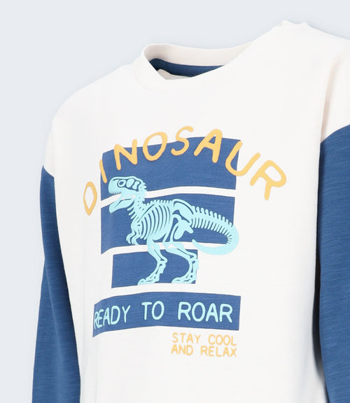 Buzo niño con dinosaurio 2 años / Azul