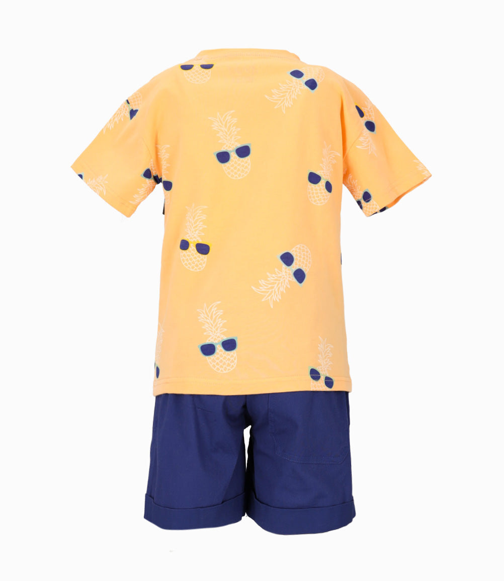 Conjunto niño con piña 2 años / Naranjo