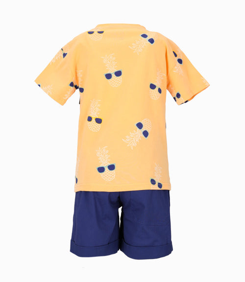 Conjunto niño con piña 2 años / Naranjo