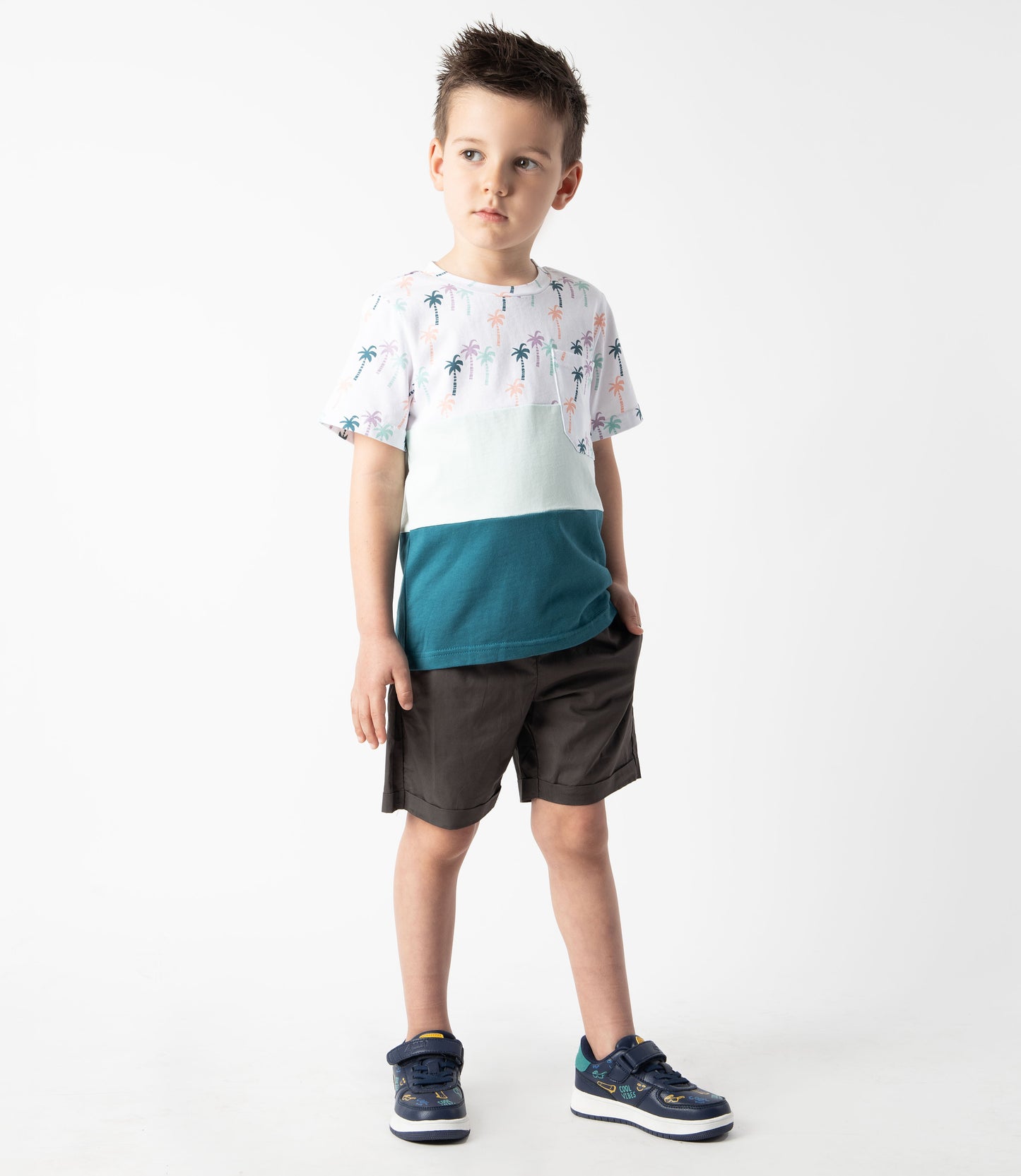 Conjunto niño con palmeras 2 años / Gris