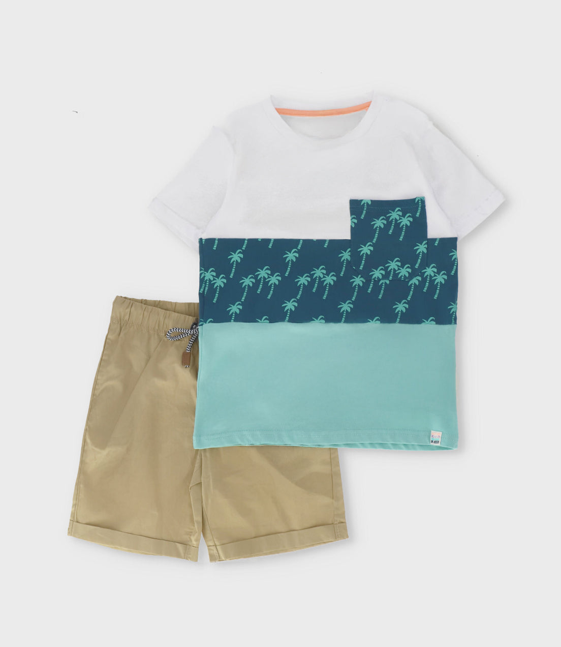 Conjunto niño con palmeras 2 años / Beige