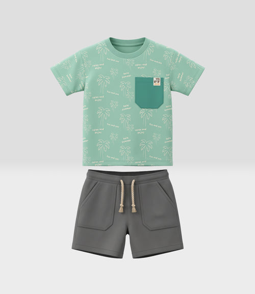 Conjunto niño palmeras 2 años / Menta