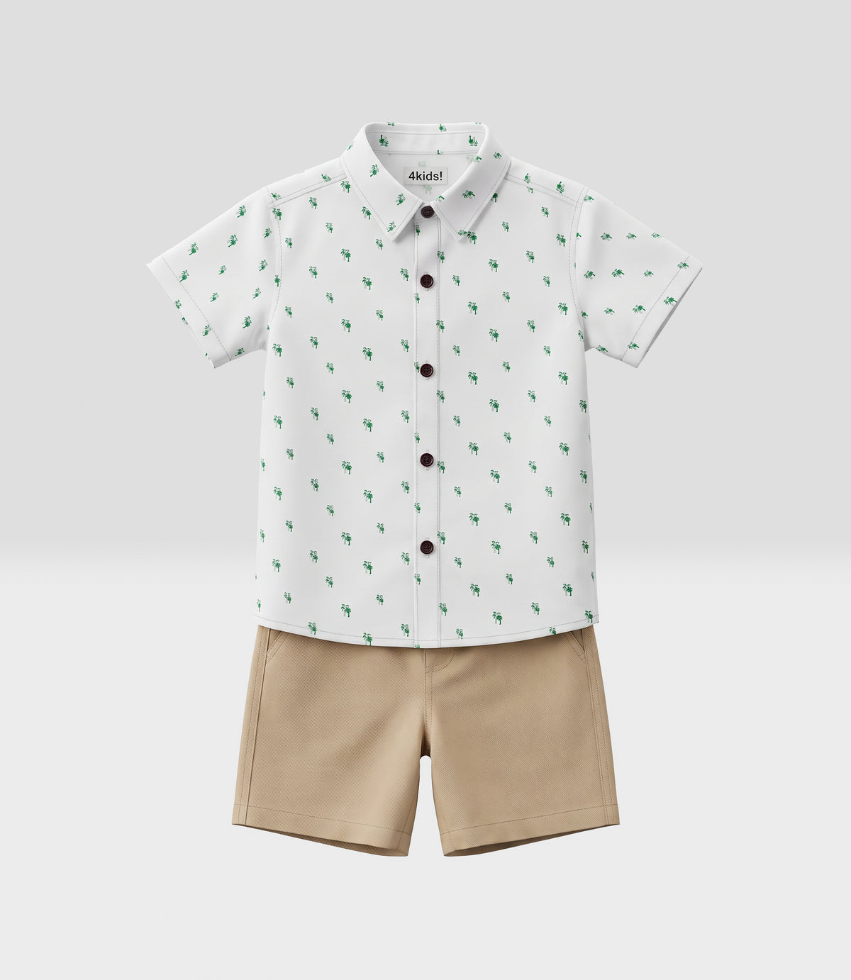 Conjunto niño camisa y bermuda 2 años / Blanco