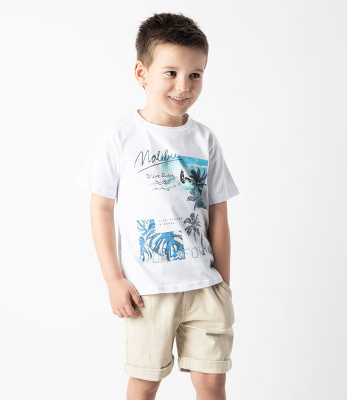 Bermuda niño con cinturón 2 años / Beige