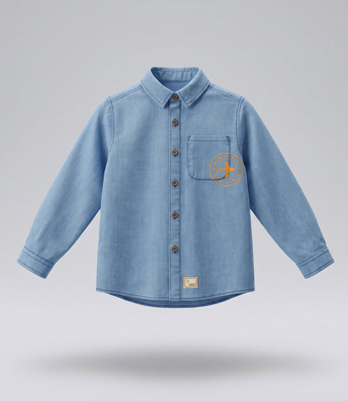 Camisa niño denim 2 años / Celeste