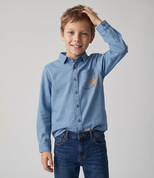Camisa niño denim 2 años / Celeste