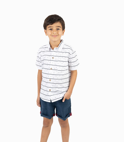 Camisa Niño Con Diseño Blanco