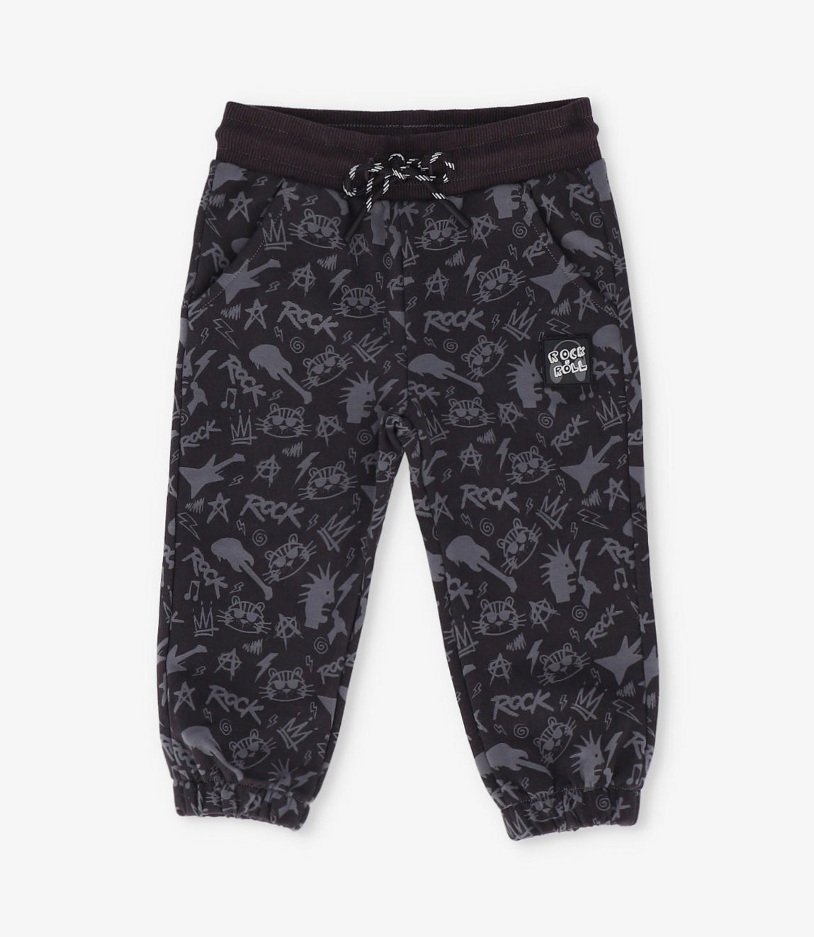 Pantalón de buzo niño rock 2 años / Negro