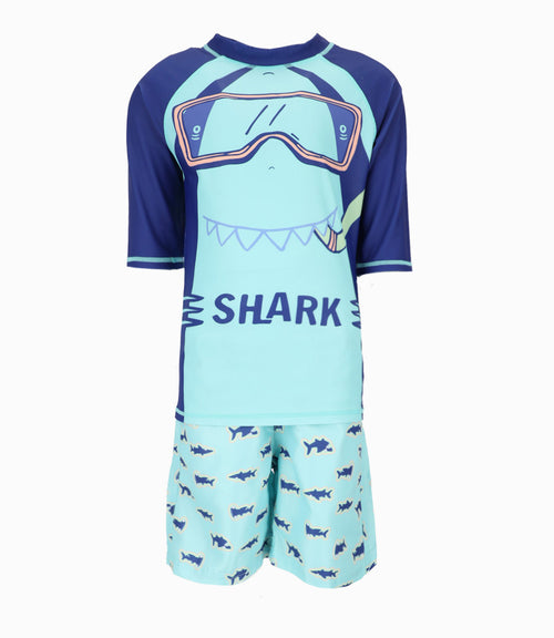 Traje De Baño niño shark 2 años / Menta