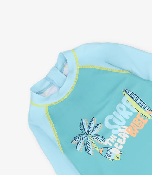 Traje de baño niño polera 2 años / Menta