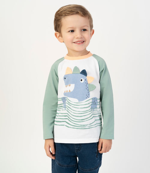 Polera bebé niño dinosaurio 6 meses / Verde