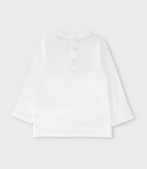 Polera bebé niño marino 6 meses / Blanco