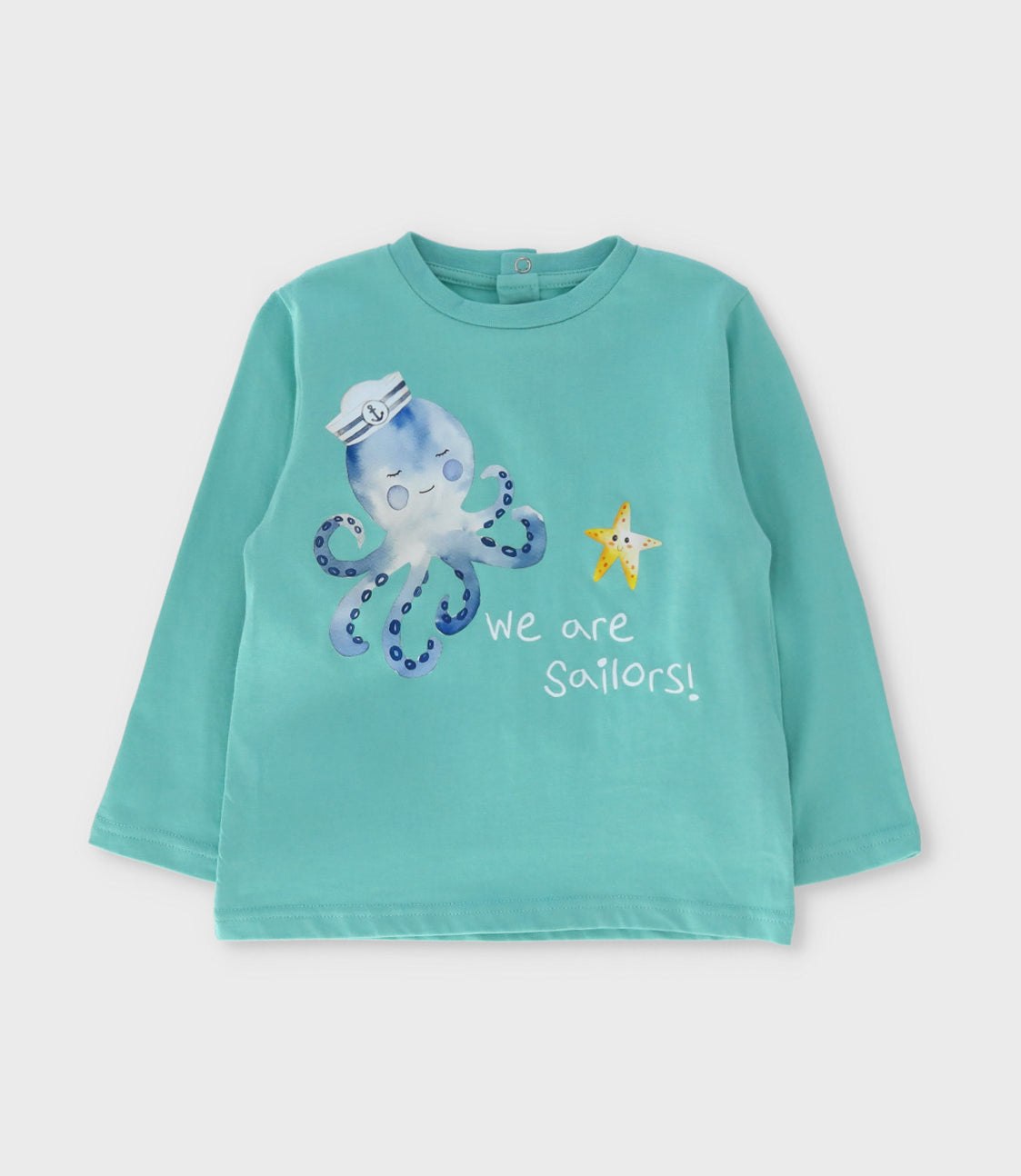 Polera bebé niño marino 6 meses / Menta